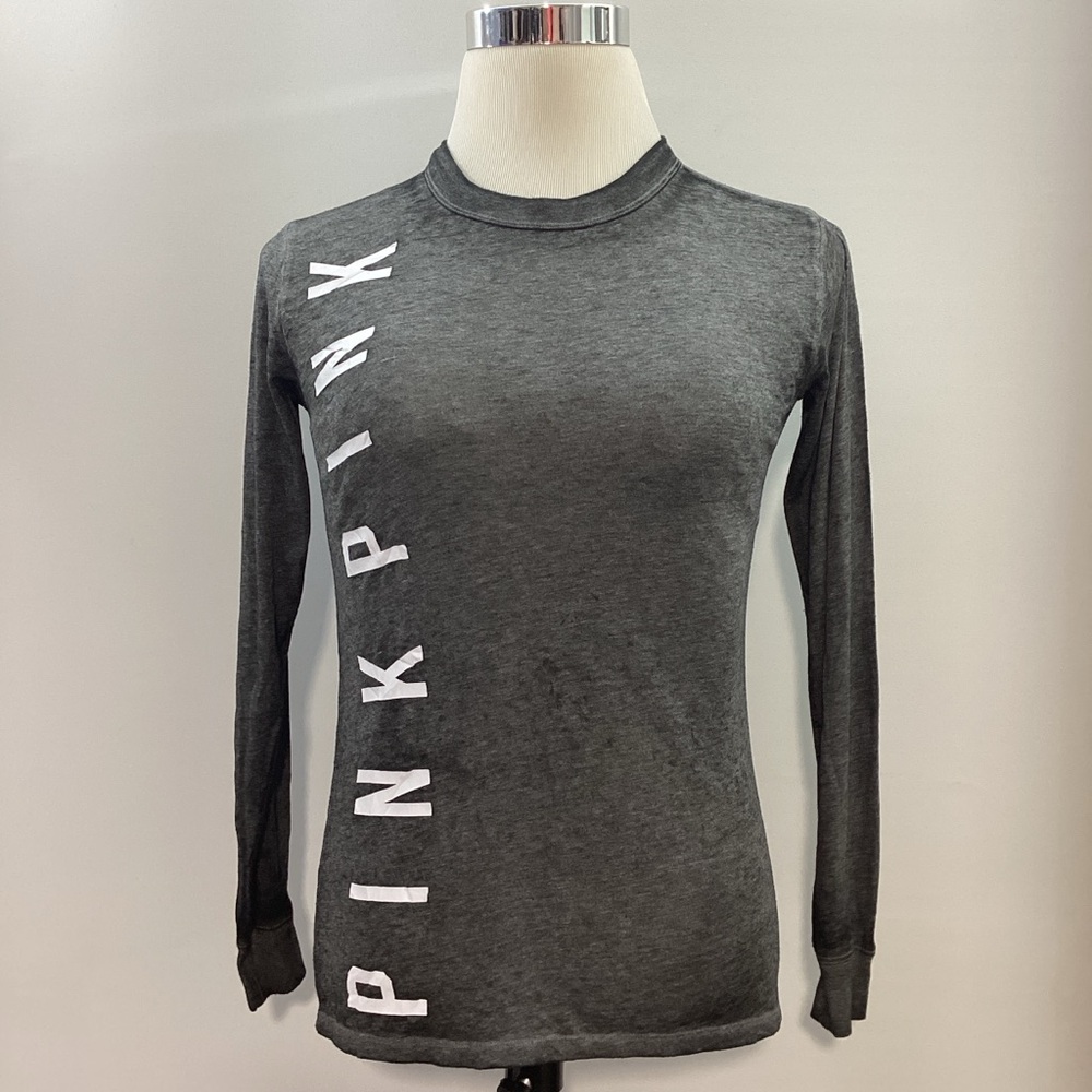 PINK Victoria's Secret Charcoal Long Sleeve Tee Size XS
